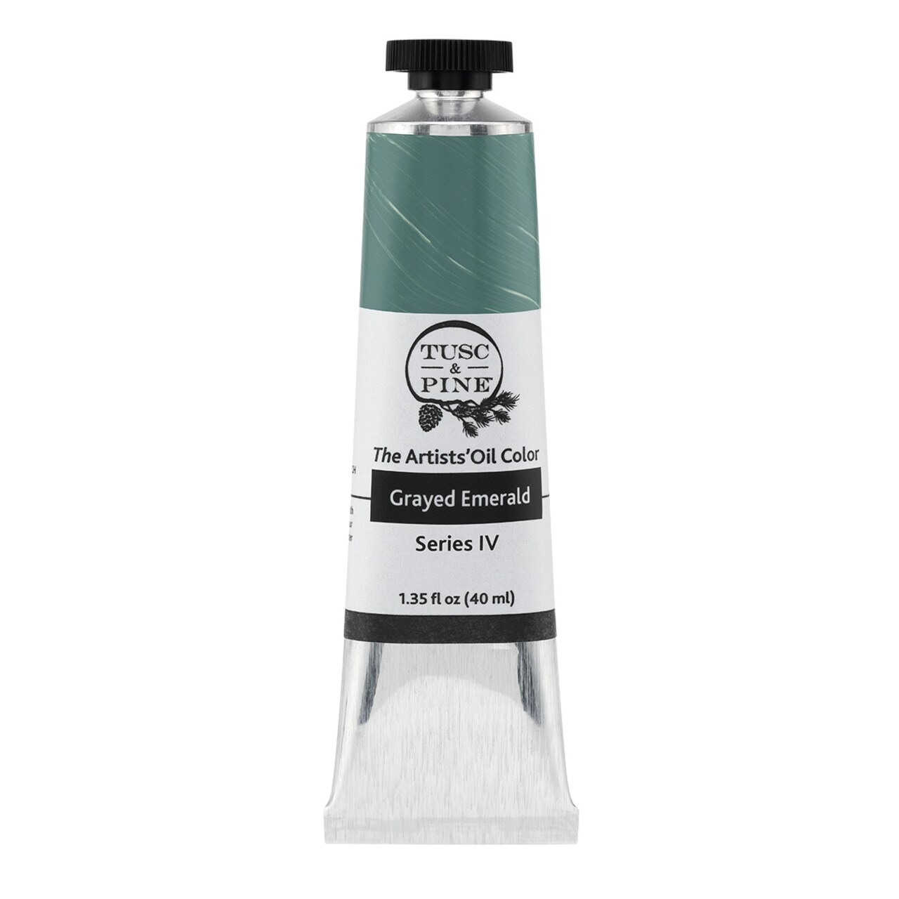 Tusc & Pine Artist Oil Paint - Grayed Emerald, 40 ml, Non-Yellowing, Rich & Creamy Consistency, Maximum Pigment Load, Small Batch Milled Oil Paints Made in the USA for Professional Artists